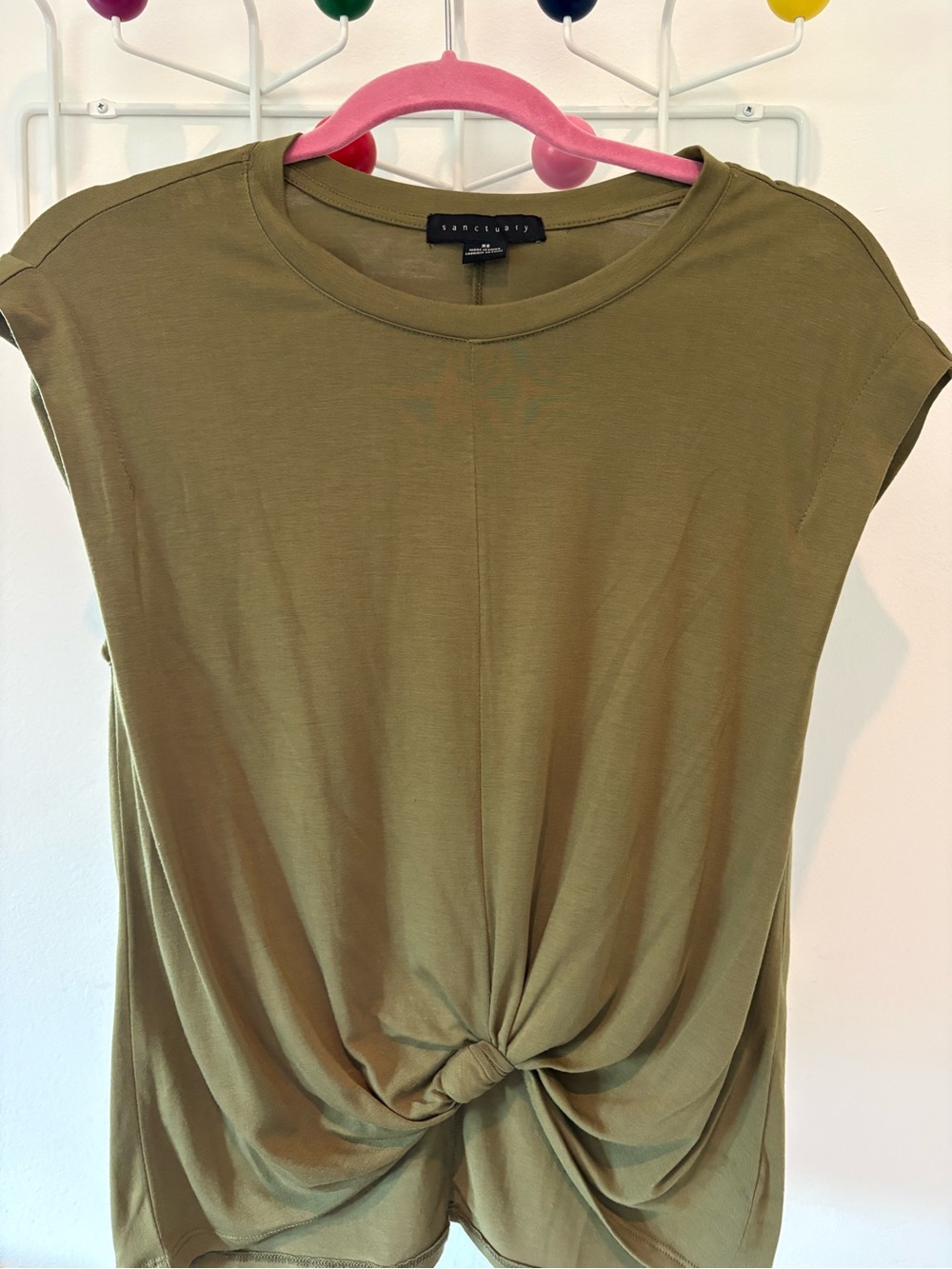 Sanctuary Olive Green Twist-Front Crop Top